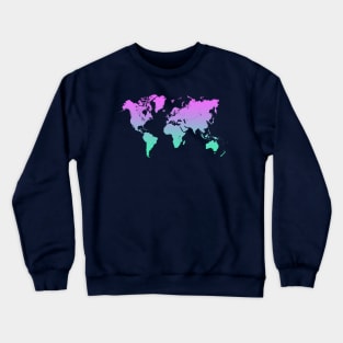 World Map gradient Crewneck Sweatshirt